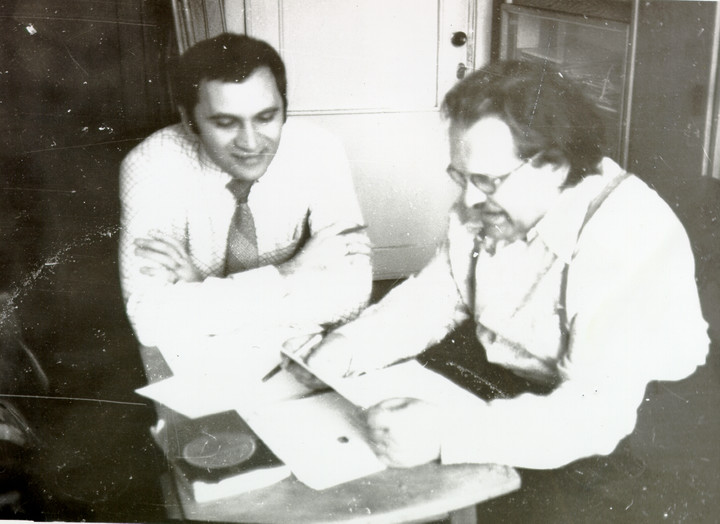 V.M. Bakhir and the author of the Unified Quantum Relativistic Theory of the Fundamental Field (FFT), physicist-theorist I.L. Gerlovin. Leningrad, 1984.