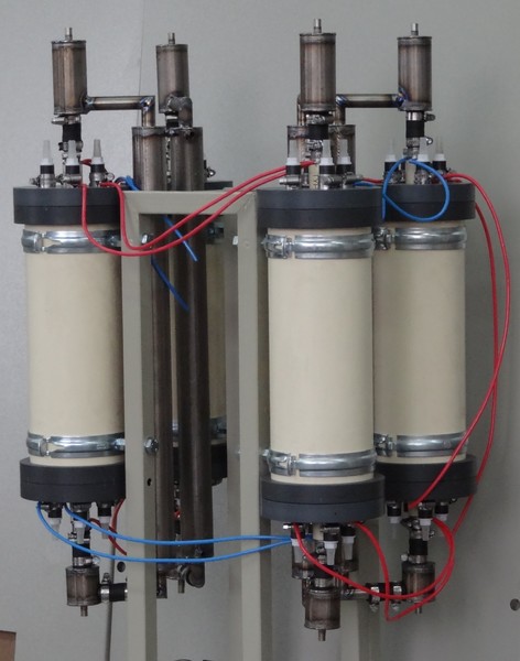 Electrochemical reactors of new generation of AQUACHLOR device, which have the ability to self-clean from cathode deposits of hardness salts, Moscow, 2014.
